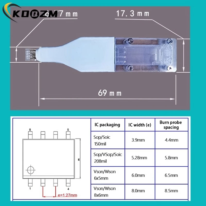 Sop8 W-son Chip Download Burn Write Probe Spring Needle Flash Eeprom Chip Burner Cable Suitable For Burner Cable