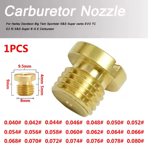 1PCS For Harley Davidson Big Twin Sportster S&amp;S Super carbs EVO TC E2 fit S&amp;S Super B G E Carburetor Main Jet Metal Main Nozzle