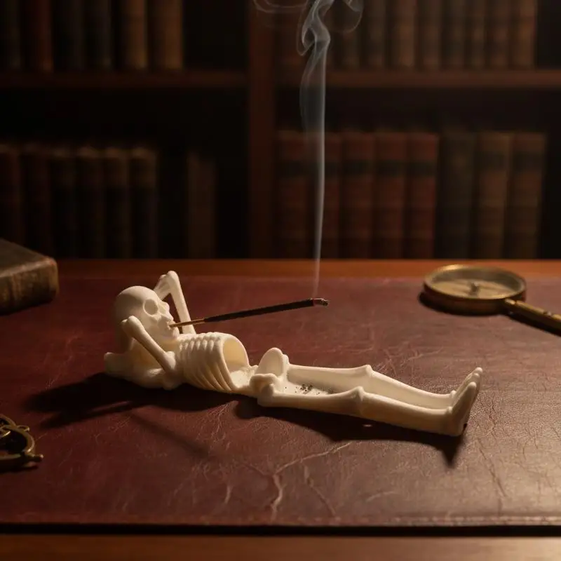 3D Printed Lazy Skeleton Incense Holder Halloween Fun Home Incense Decoration