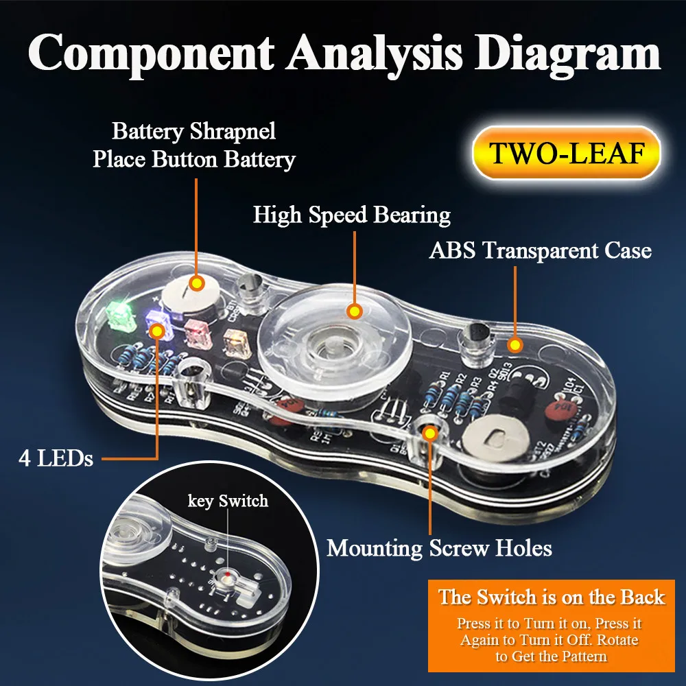 لتقوم بها بنفسك LED تململ الجمعية العلوية إصبع تدوير لعبة لحام مشروع ممارسة لحام ضوء اللون مع CR927 لتقوم بها بنفسك عدة إلكترونية