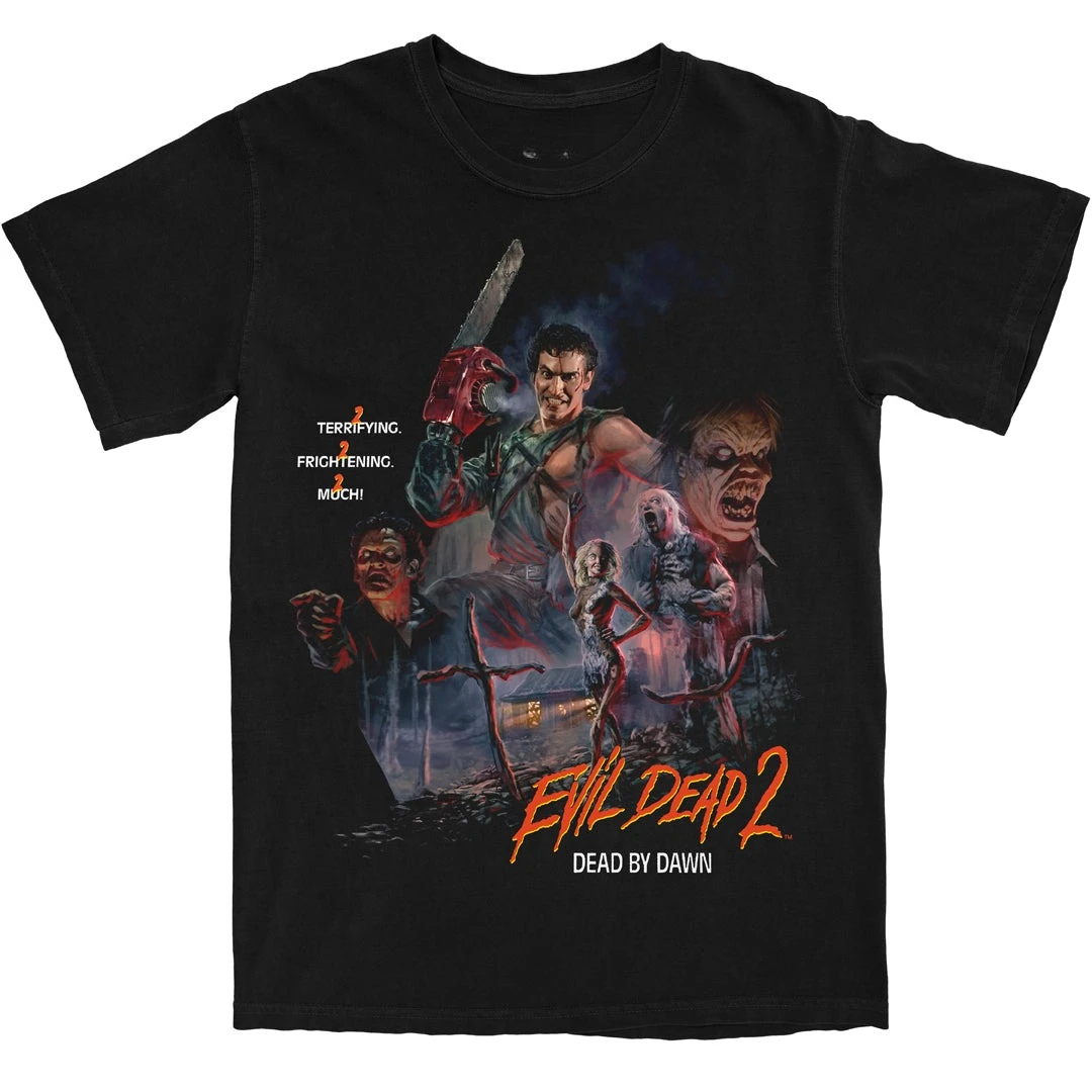 Camiseta gráfica de la película de terror Evil Dead 2 Dead By Dawn, camiseta clásica de culto Ash Williams, ropa de calle, camiseta de algodón