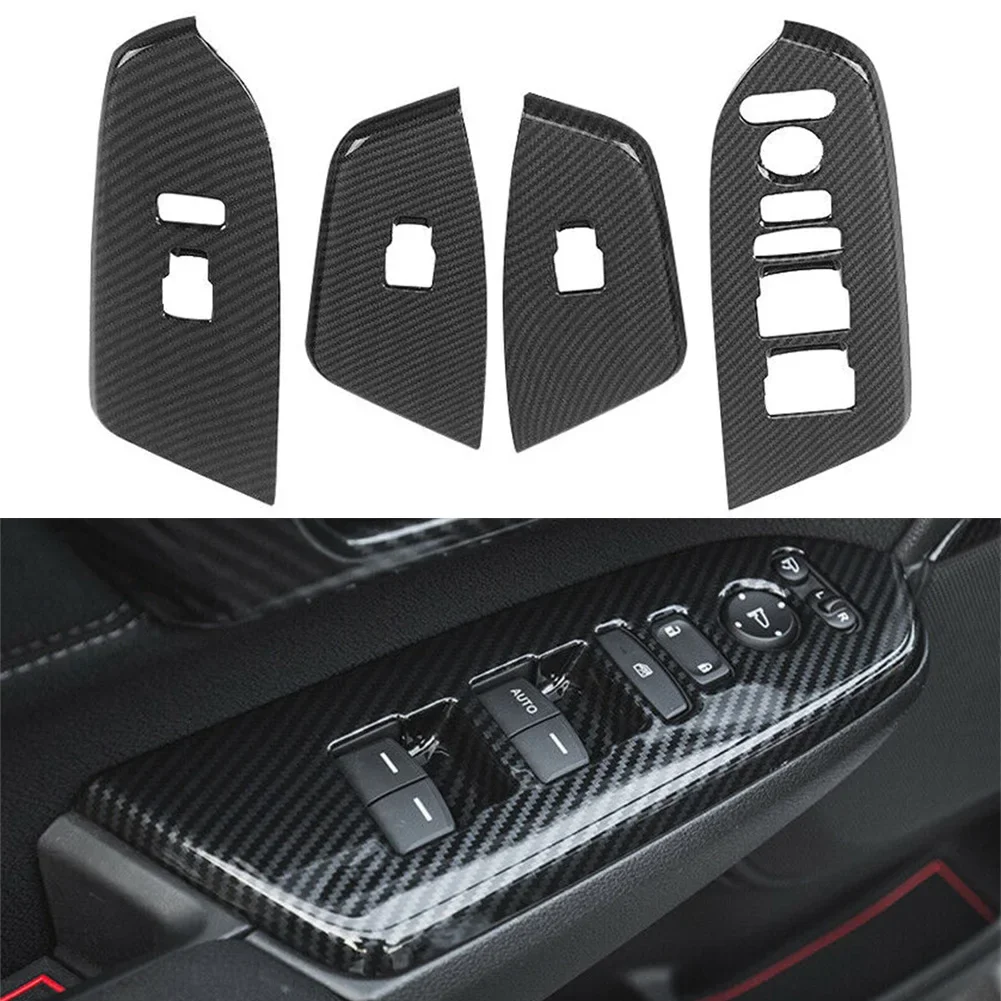 Accessory For Honda CRV 5th 2017 2018 2019 / CR-V 17 18 19 4Pcs/Set Interior Door Armrest Cover Carbon Fiber ABS Decoration Trim