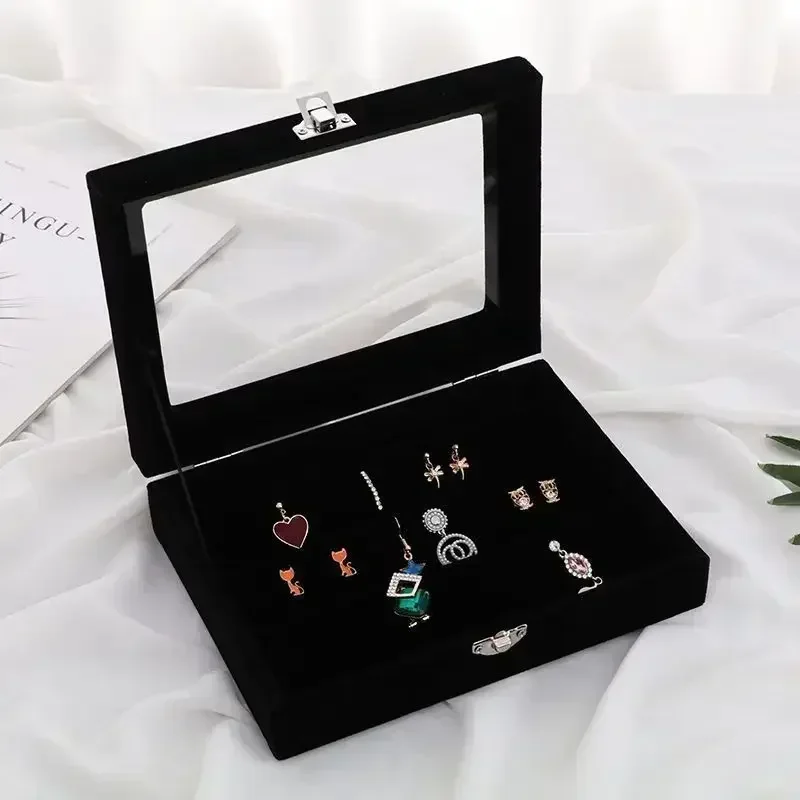 Ring Flanell Schmuck Lagerung Box Hohe Kapazität Mit Abdeckung Staub-Proof Schmuck Display Organizer Box Hochzeit Geschenke Für Frau frauen