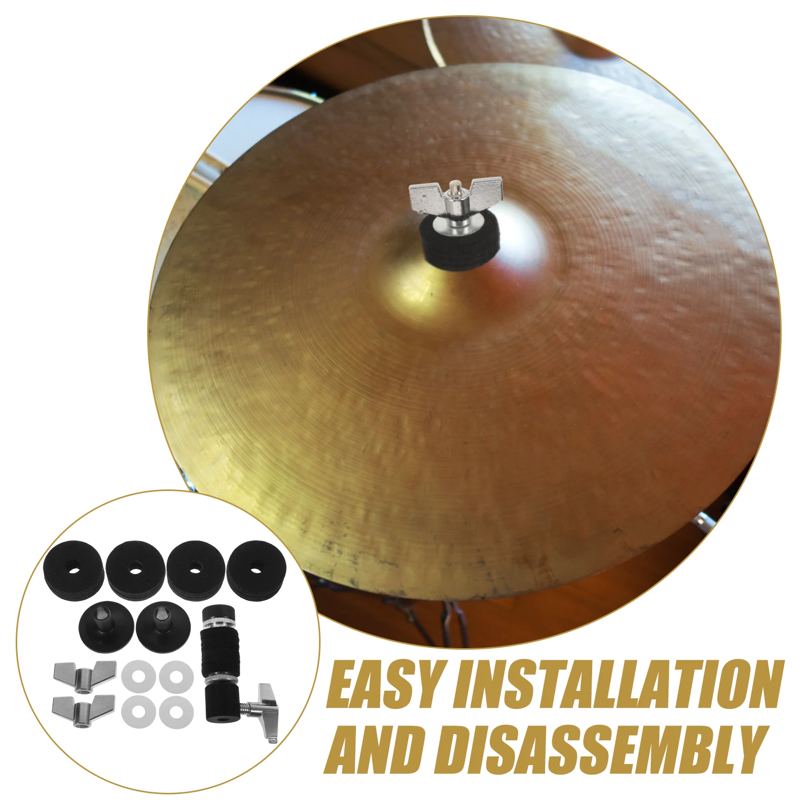

1 Set Pads Cymbal Clutch Felt Felt Pads Replacement Accessories Cymbal Stands Drum Racks Hi-Hat Clutches Compatible With Drum