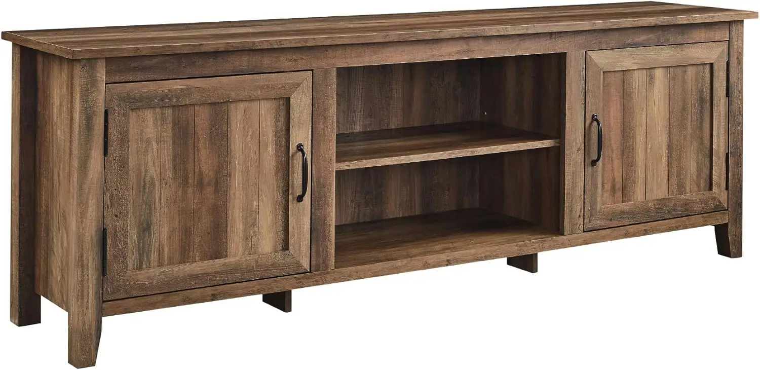 Ashbury Coastal Style Grooved Door TV Stand for TVs up to 80 Inches, 70 Inch, Rustic Oak