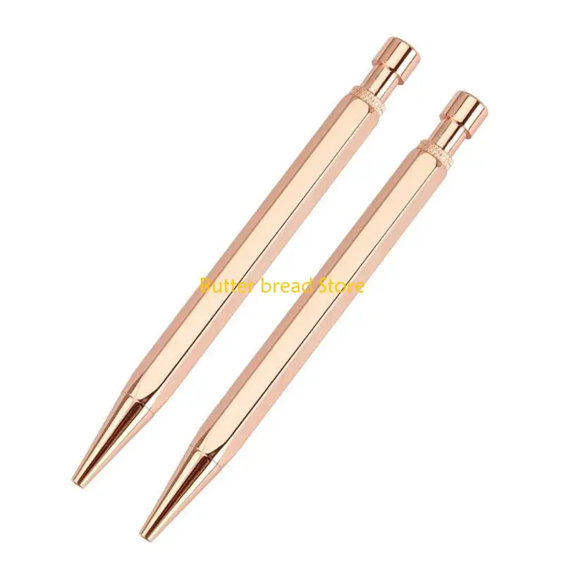 W89C 2Pcs Hexagonal Ballpoint Pen Retractable Metal Ballpoint Pen 1.0MM Tip Write Smoohtly Signing Pen Guest Sign In Pen