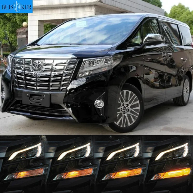 

2 шт. автомобильный динамичессветильник поворота для Toyota Alphard Vellfire 20 Vellfire 30 светодиодный ные дневные ходосветильник огни