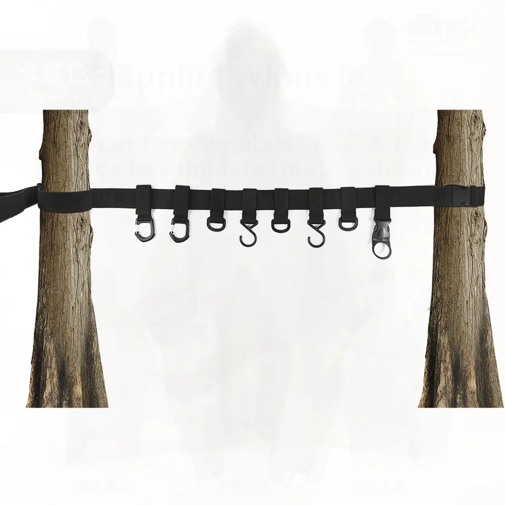 

Снаряжение для кемпинга на открытом воздухе, ремень с крючком, черный пластиковый крючок для ремня для снаряжения на дереве для рыболовных вейдерсов