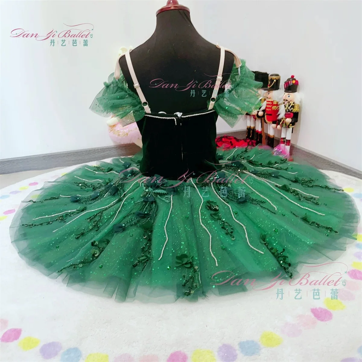 Danyi emerald tutu disc skirt ballet dress green competition dress performance dress professional customization