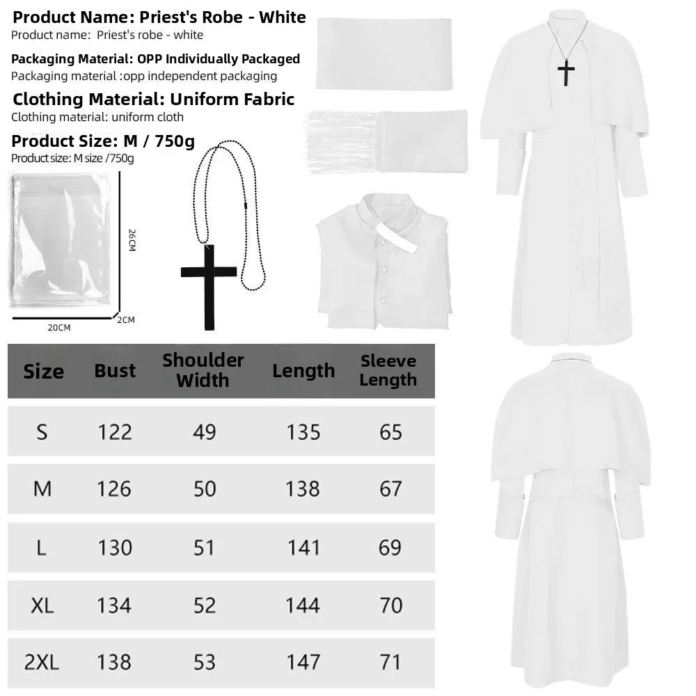 Robe longue de prêtre médiéval, Costume d'halloween, danse Par eup, Cosplay, vêtements ethniques pour femmes, spectacle sur scène