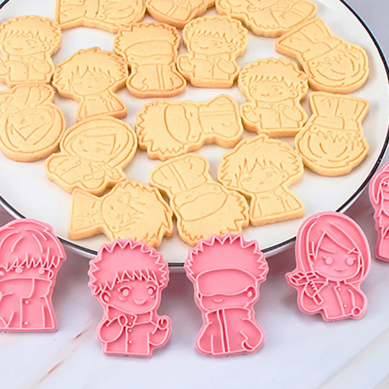 6pcs Anime Jujutsu Kaisen Cookie Cutters Set Baking 3D Press Stamp Embosser Biscuit Mold Cookie Stamp Cutter Cake DIY Mold