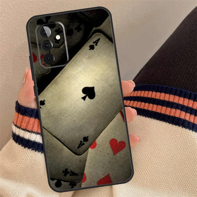 Spades Poker Play Cards Ace Cover For Samsung Galaxy A12 A13 A14 A54 A53 A52 A34 A33 A32 A24 A23 A22 A51 A71 Phone Case