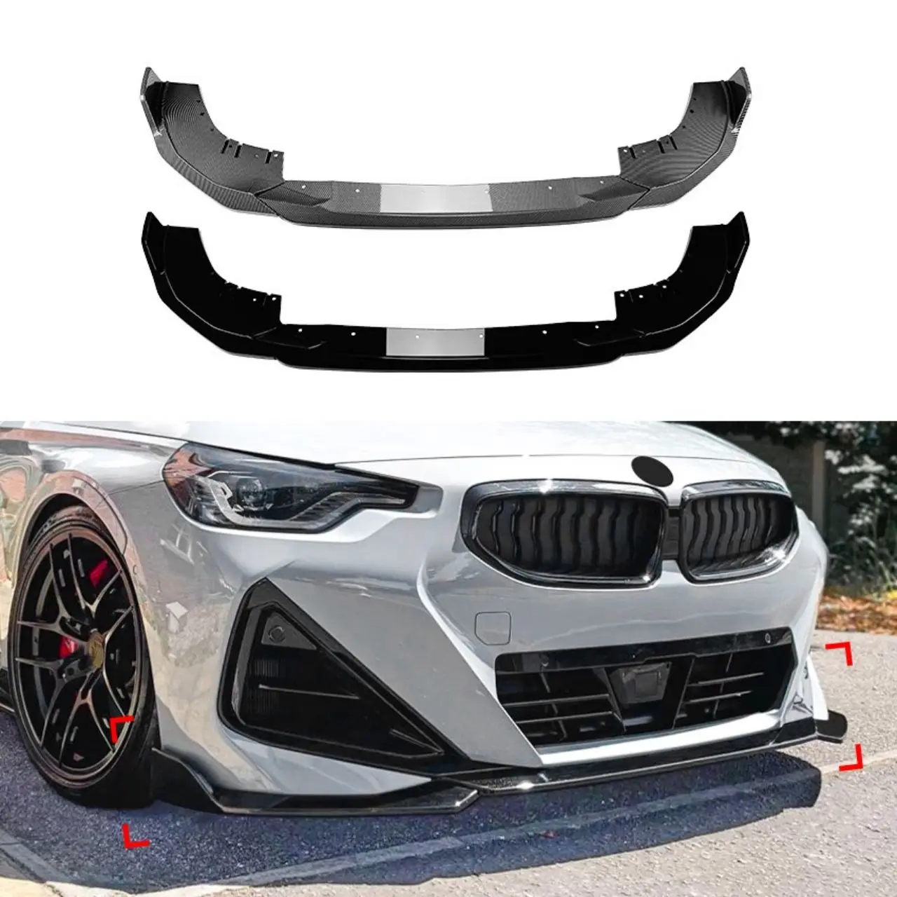 

For BMW 2 Series G42 218i 220i 220d 230i Coupe M Sport Car Front Bumper Lip Splitter Diffuser Body Kit Spoiler Trim