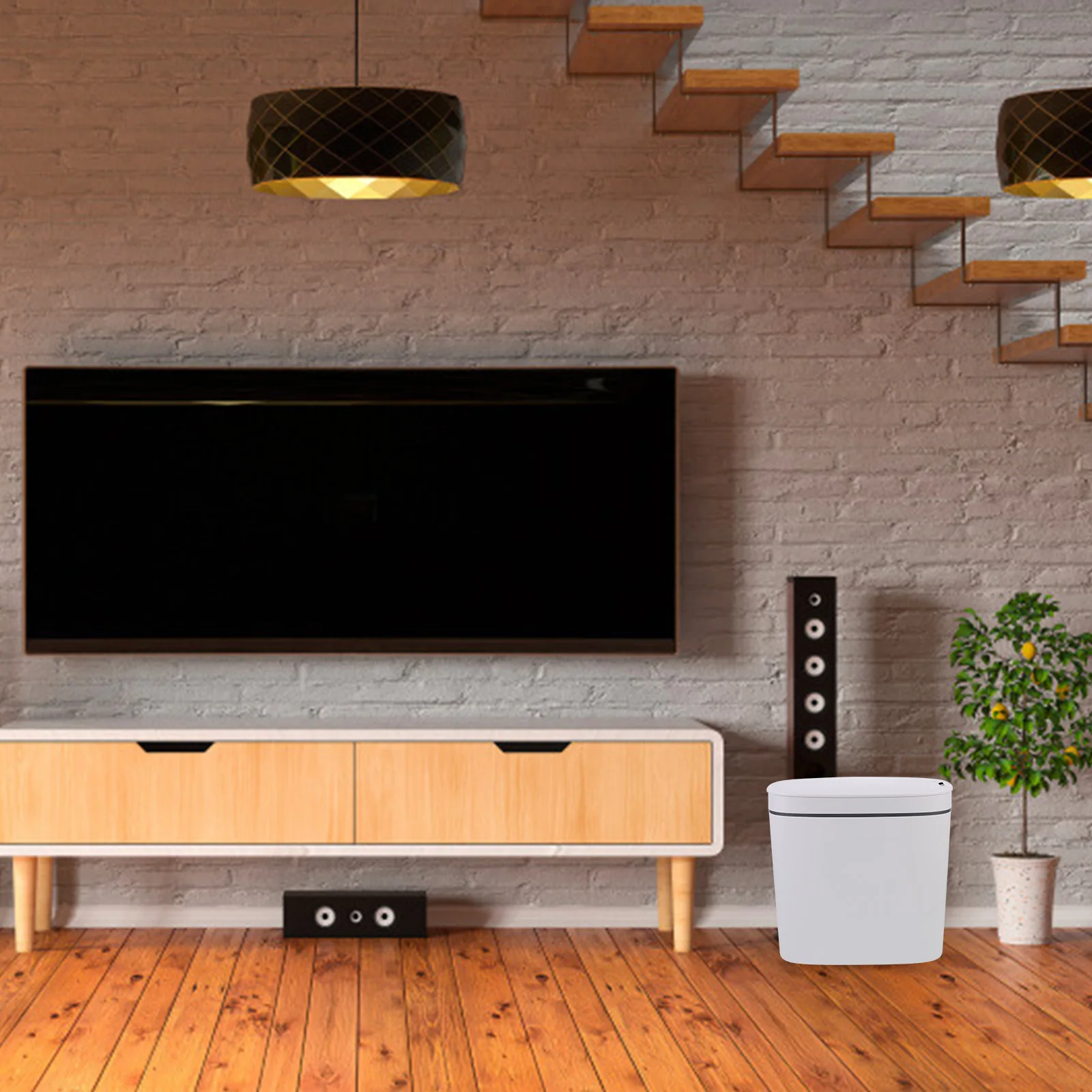 Smart Sensor Trash Can Large Capacity Usb Charging Automatic Intelligent Waste Bin For Kitchen Bathroom Rechargeable