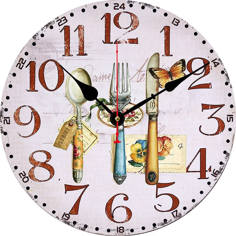 Kitchenware Vintage Wall Clock Modern Design Living Room Bedroom Office Decoration Kitchen Clock Art Wall Watch Home Decor