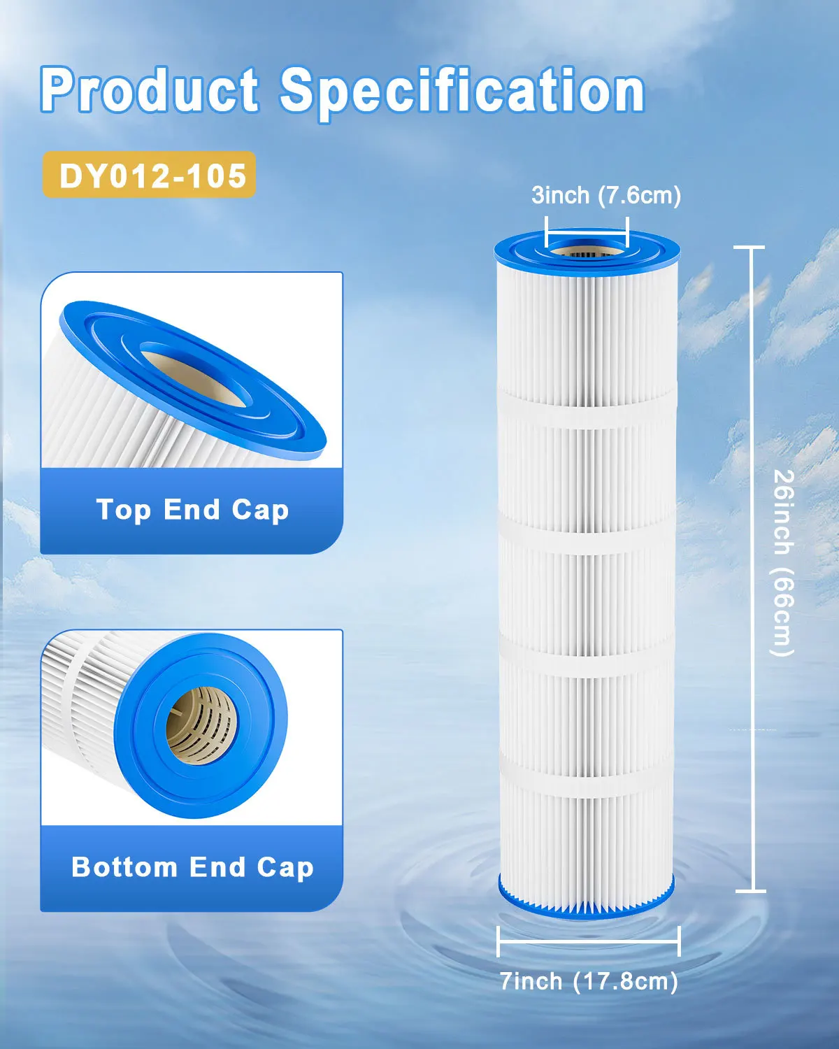 Swimming Filter Cartridge 4 x 105 Sq. Ft. (4 Pack) Filter Compatible CCP420 PCC105 CCP420 R173576 C-7471 FC-1977 FC-6470