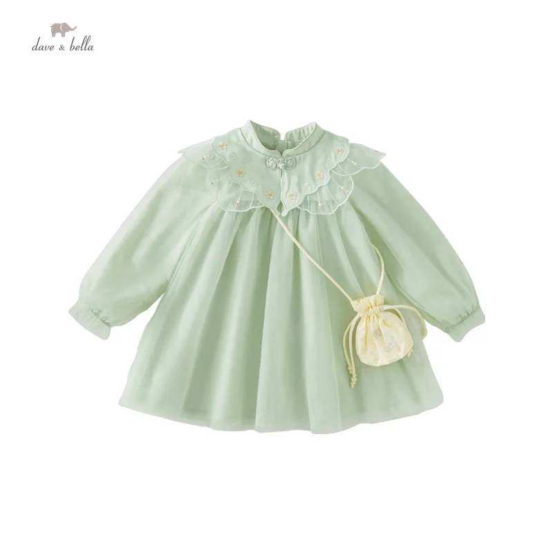 Dave Bella Girl's Dress Children's Autumn Princess Dress Floral Charm Sweet Fashion Embroidery Party Outdoor DB3236462