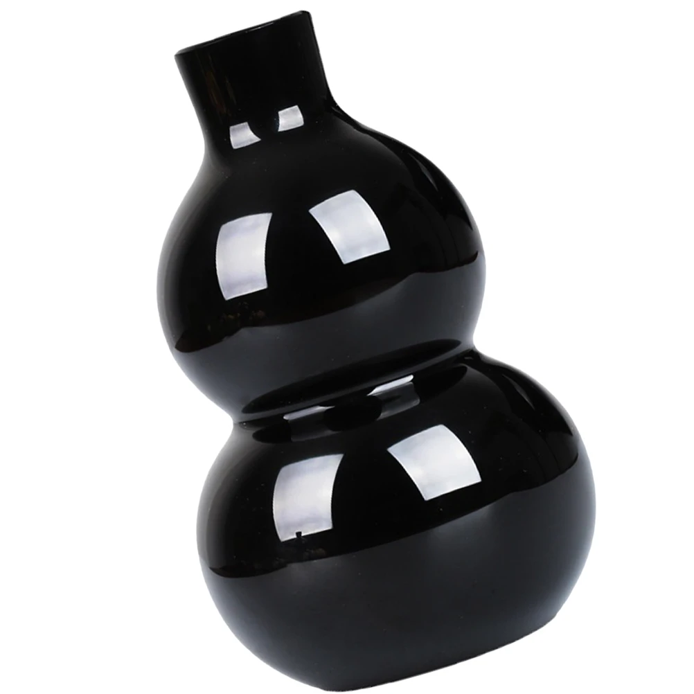 

Obsidian Gourd Decor 5cm Black Scrying Stone Decoration Feng Shui Office Living Room Shelf nament Round Gourd Statue