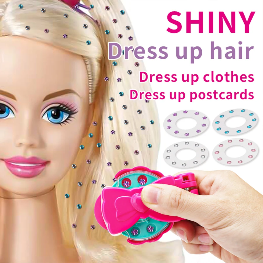 1 مجموعة/100 قطعة/120 قطعة/220 قطعة مجوهرات الشعر الصحافة فيلم الماس إكسسوارات الشعر لتقوم بها بنفسك مجموعة لعب الأطفال فستان المنزل #4