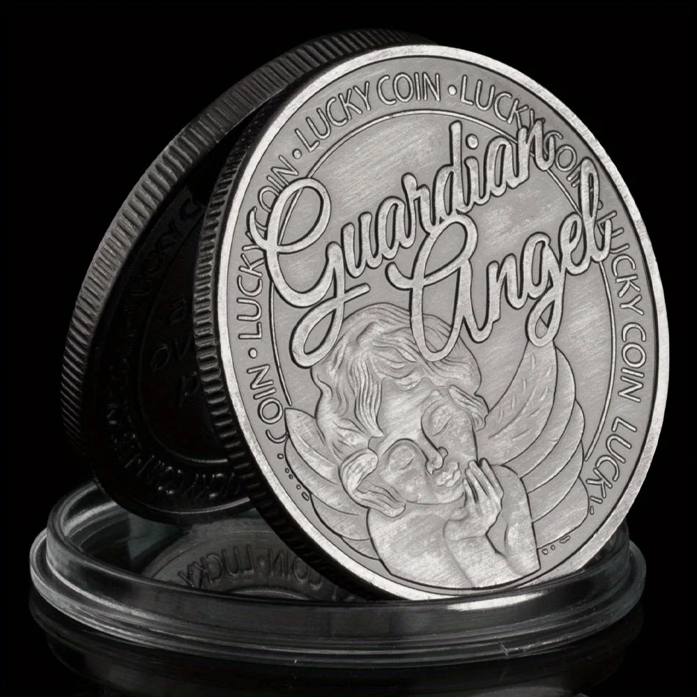 A Guardian Angel To Watch Over You and Protect You Lucky Coin Collectible Plated Souvenir Coin Collection Commemorative Coin