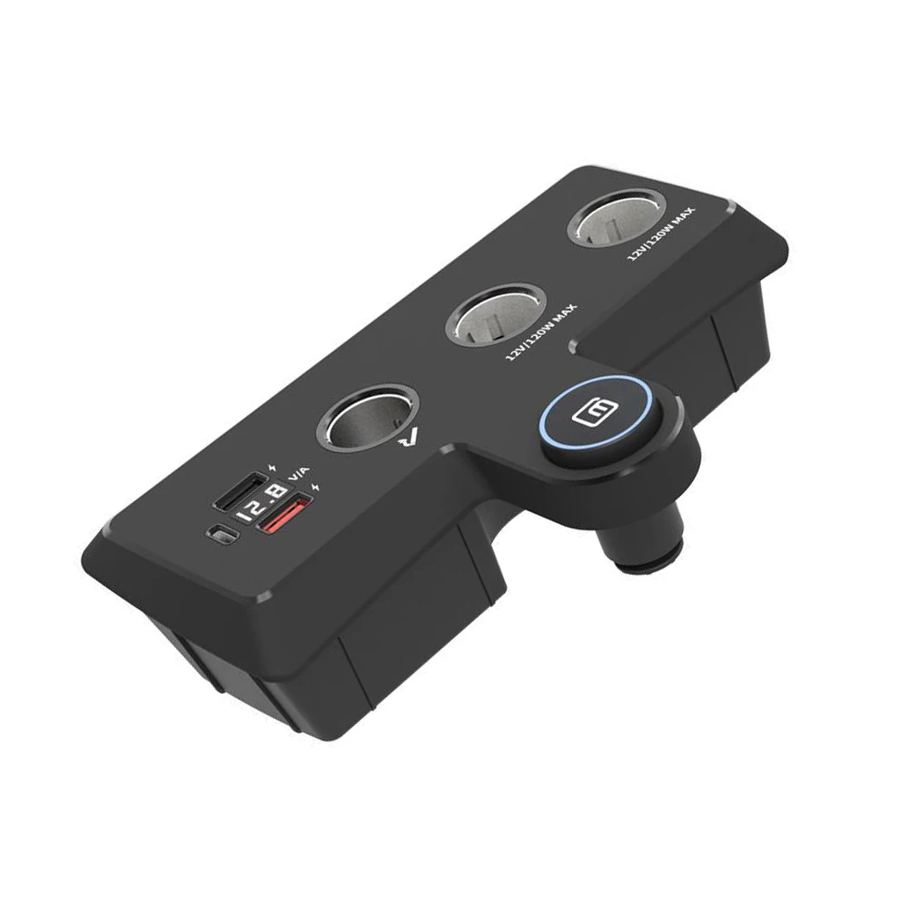USB Splitter Adapter Compatible with For Polo 2011-2018 Cars Featuring Input and LED Voltage Monitoring System