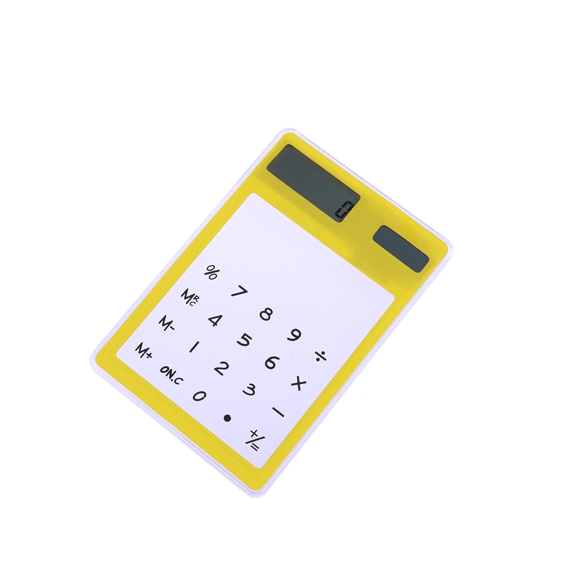 

Solar Calculator Touch Screen Mini Transparent Portable For Students School Office Auto On Off Function Lcd Panel Yellow