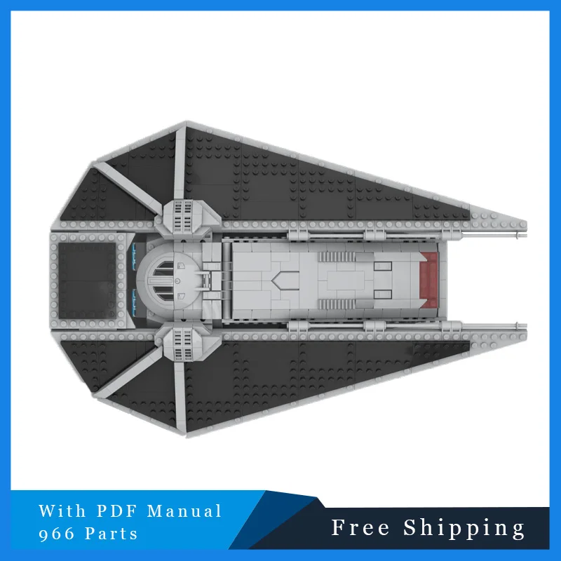 

966 Parts Star Battle Series Grey Attack Lander Spaceship Building Blocks Model DIY Assembly Display Toys For Kid Birthday Gifts