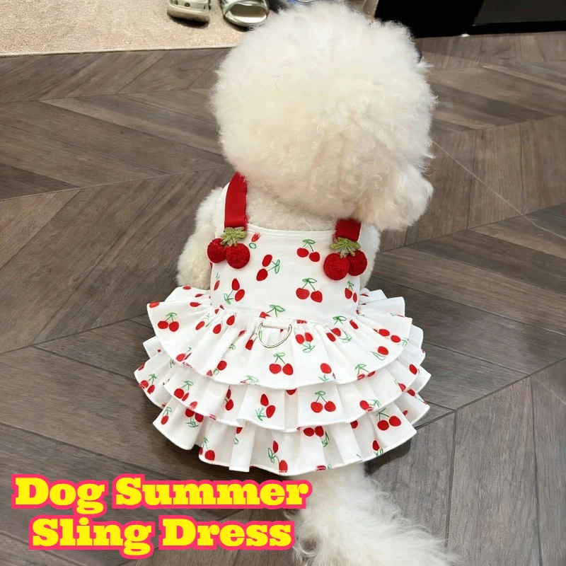 

Dog Summer Sling Dress Thin Breathable Pet Clothes Lightweight Pet Apparel Small Medium Dogs Bichon Corgi Cat Fashion Summer Pet