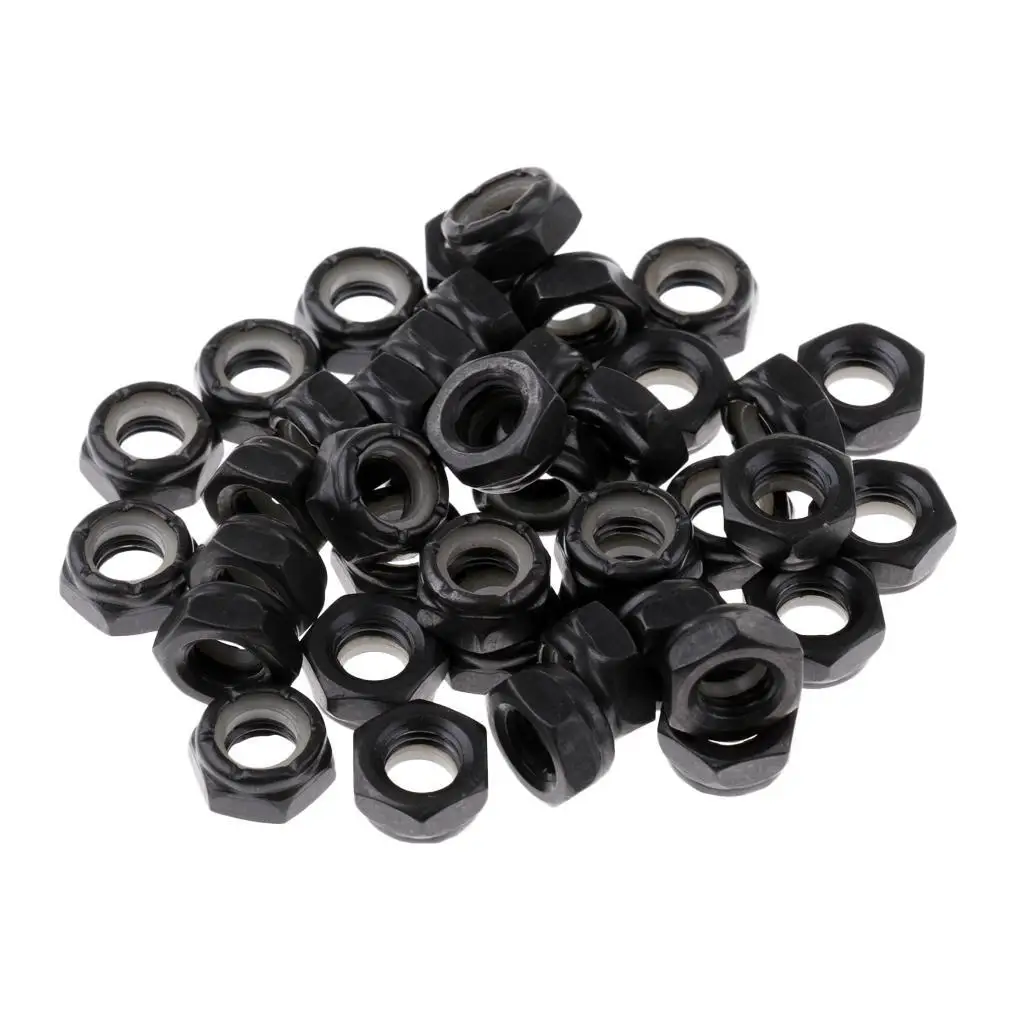 40pcs Metal Axle Nuts for Skateboard Longboard Trucks Bridge Mounting Nuts,