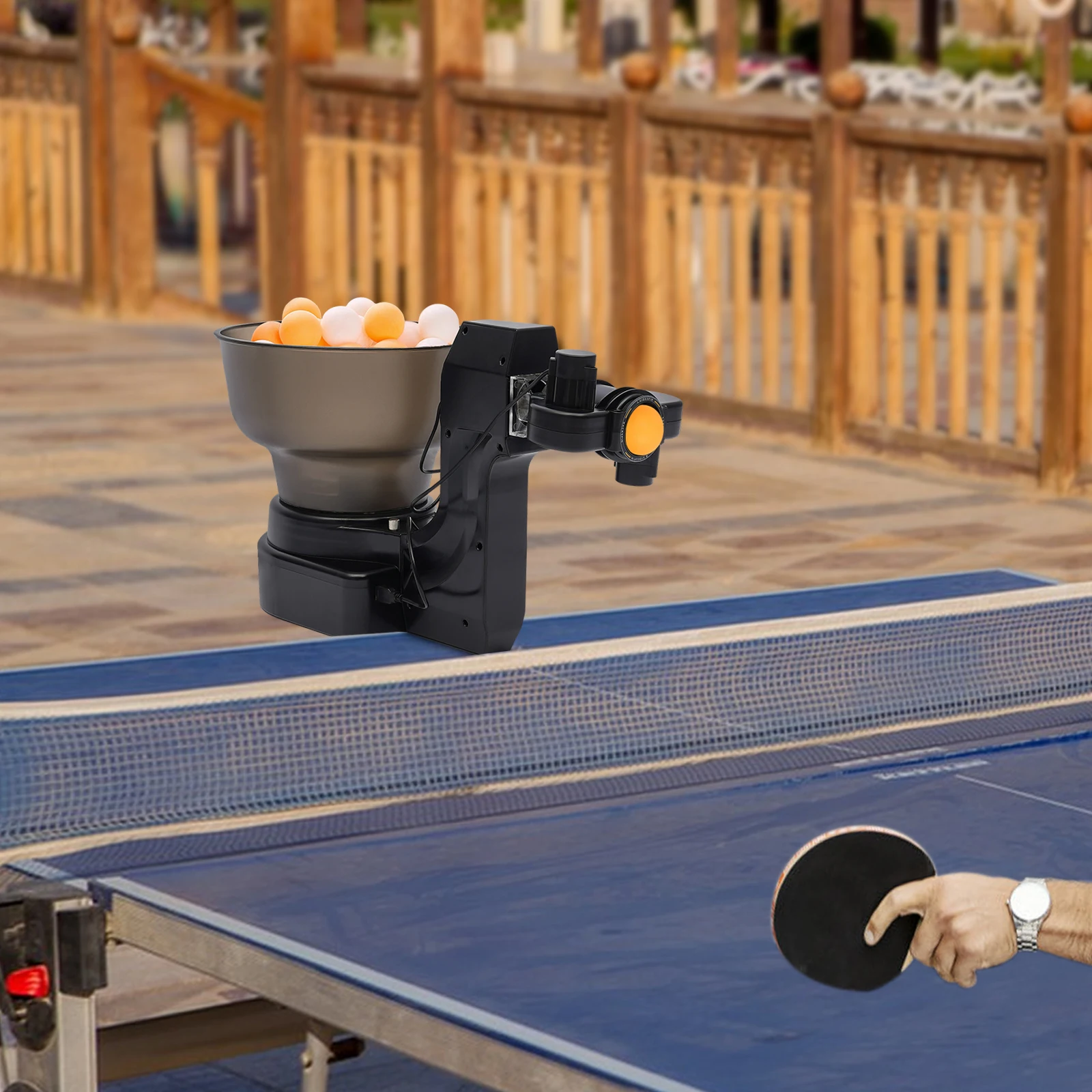 

Automatic Table Tennis Machine,120 Balls Large Capacity, Can Change The Speed and Frequency, for Gyms, Schools, Training Centers