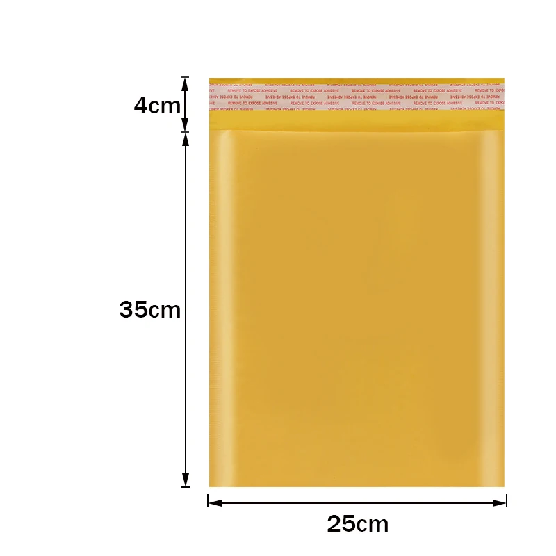 10pcs Yellow Poly Bubble Bag Self-Sealing Filling Gift Bag Book Storage Email Packing Envelope Packing Shipping Bag 35*25cm