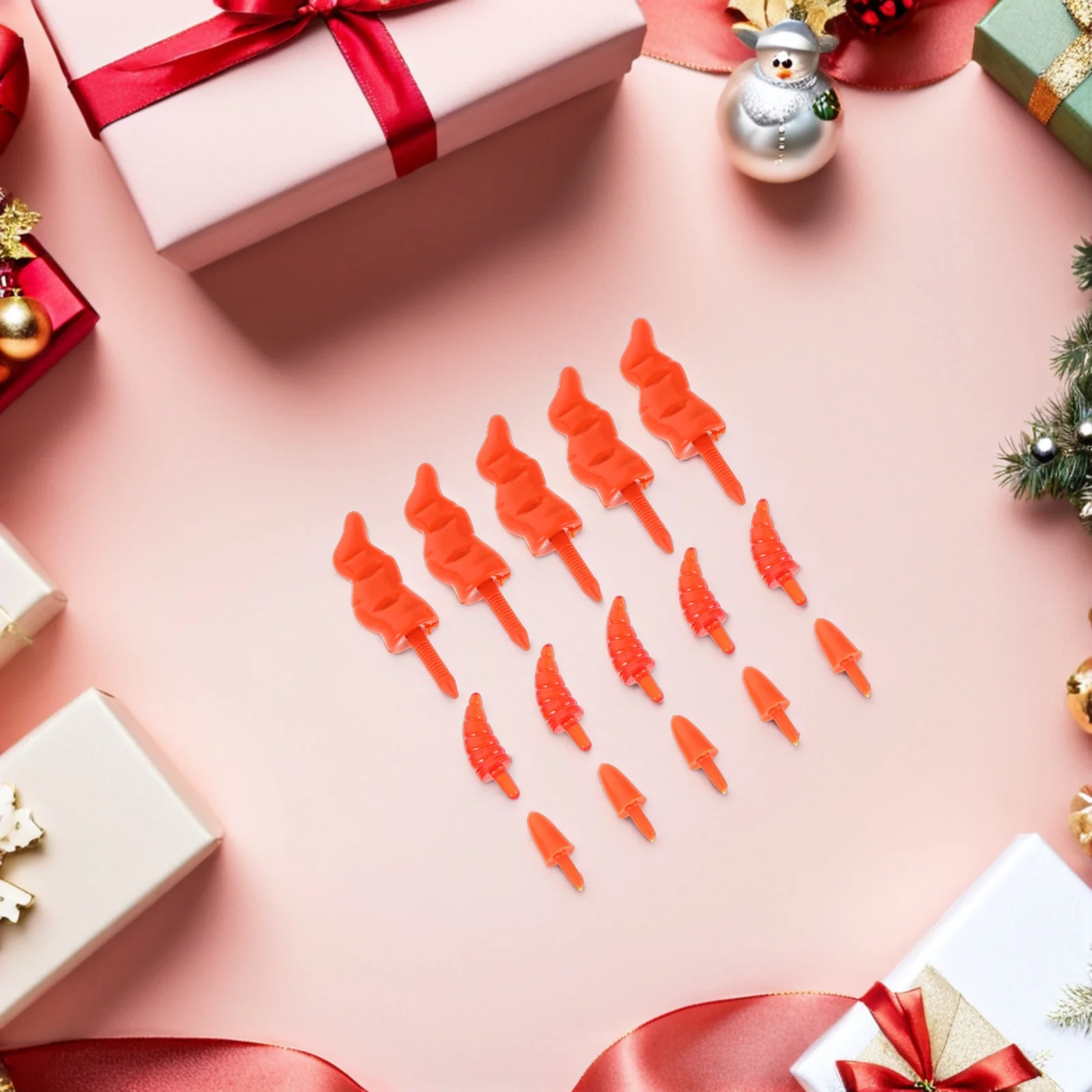 

150Pcs Christmas Snowman Nose Accessories - Semi Transparent Plastic Nose Set for Snowman Crafts and Ornament Making DIY