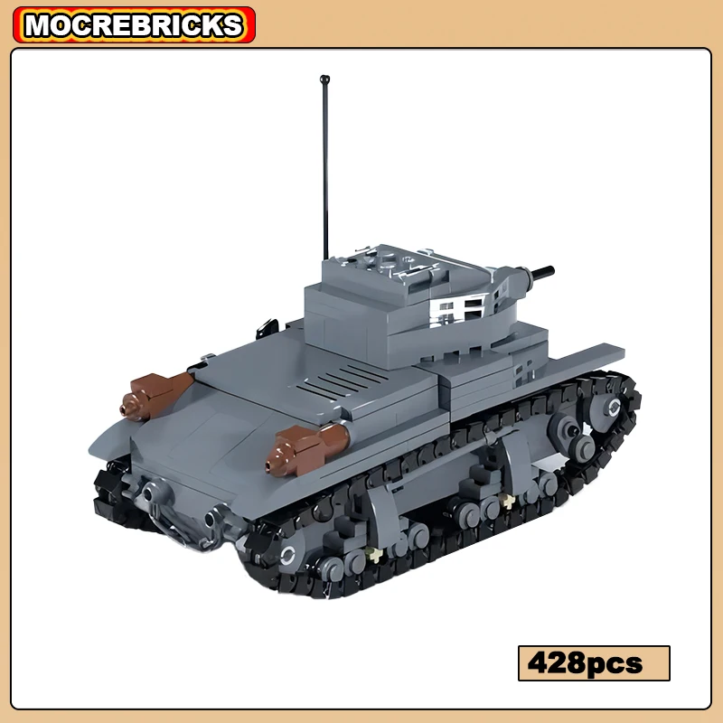 MOC Building Blocks High-tech Army Weapon M40 Turan II WW2 Military Medium Artillery Tank DIY Technology Model Kid's Bricks Toys