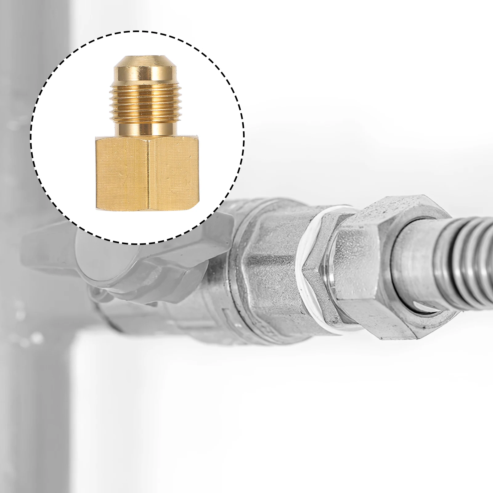 

Brass Pipe Fitting Adapter Outdoor Heater Accessory Heater Quick Connect High Pressure Resistant Durable Gas Pipe Tee Regulator