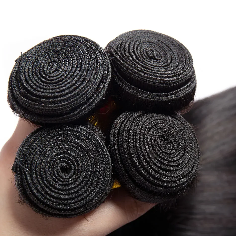 Paquetes de cabello humano de 30 pulgadas, extensiones de cabello malayo, cabello virgen liso, cabello crudo, precio al por mayor