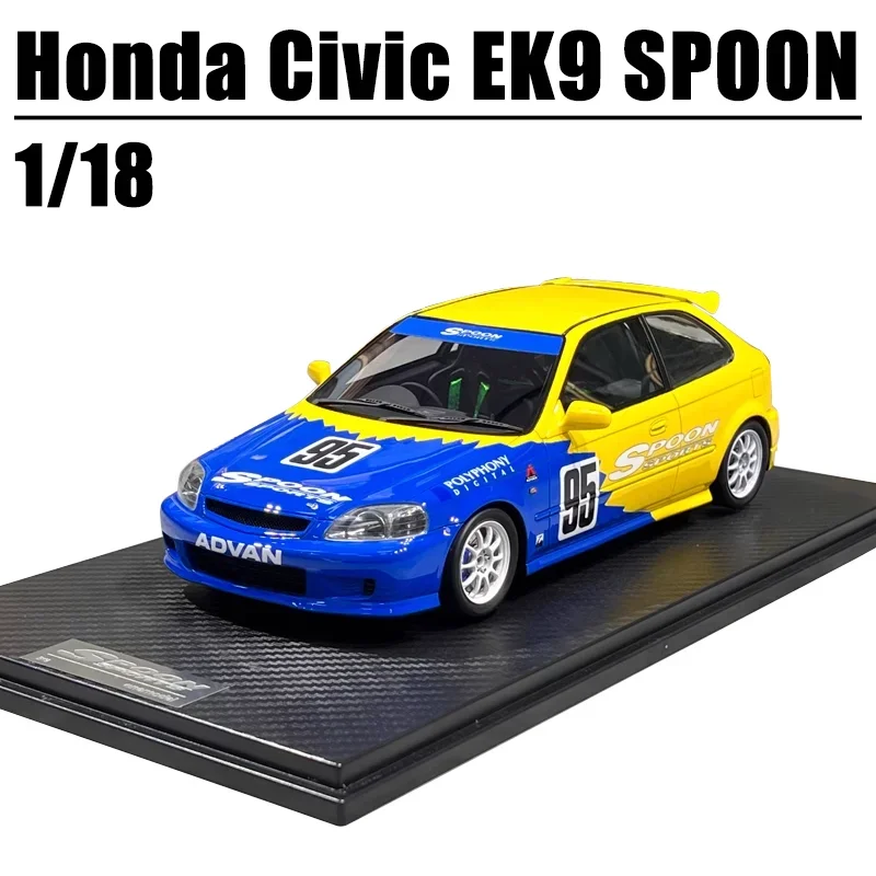 หนึ่งรุ่น 1/18 Honda Civic EK9 ช้อนเรซิ่นของเล่นรถ Diecast โลหะของขวัญ