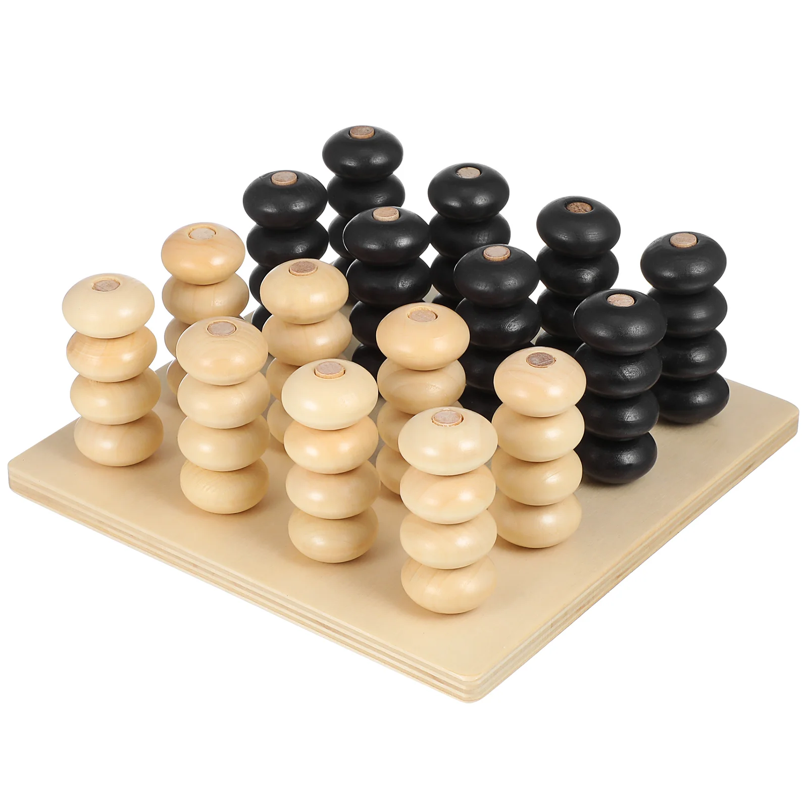 Brain Teaser Interactive Game Desktop Board Digital Bamboo Wooden Checkers Educational