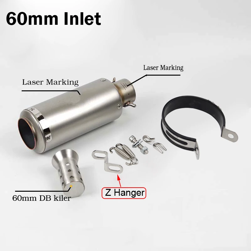 Motorcycle Slip-on Exhaust Pipe with DB Killer Escape Moto Universal 51mm 60mm Muffler for Honda Yamaha Suzuki Kawasaki Benelli