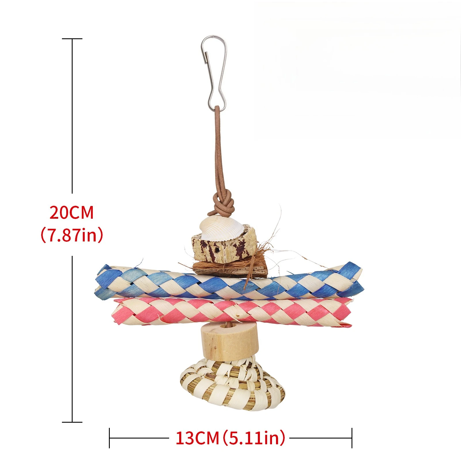 Vogel Spielzeug Strohhut Rattan Ball Bunte Papier Obst Nagen Kauen Linderung Langeweile Vogelkäfig Dekoration Kleine Papagei Spielzeug – Detail 11