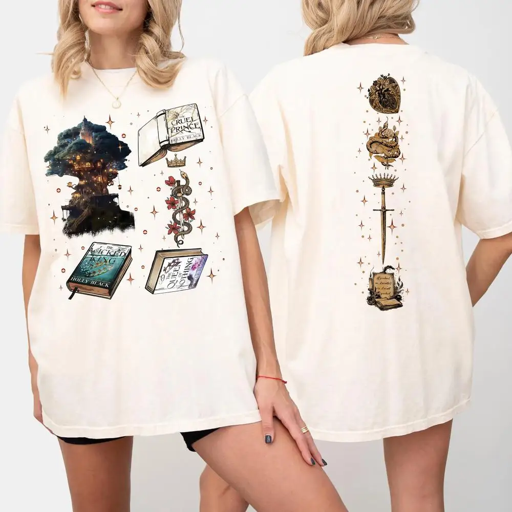 تي شيرت The Cruel Prince، The Folk of the Air، تي شيرت قطني، هدية كتابية، Dragon Rider، تي شيرت Bookish لمحبي الكتب