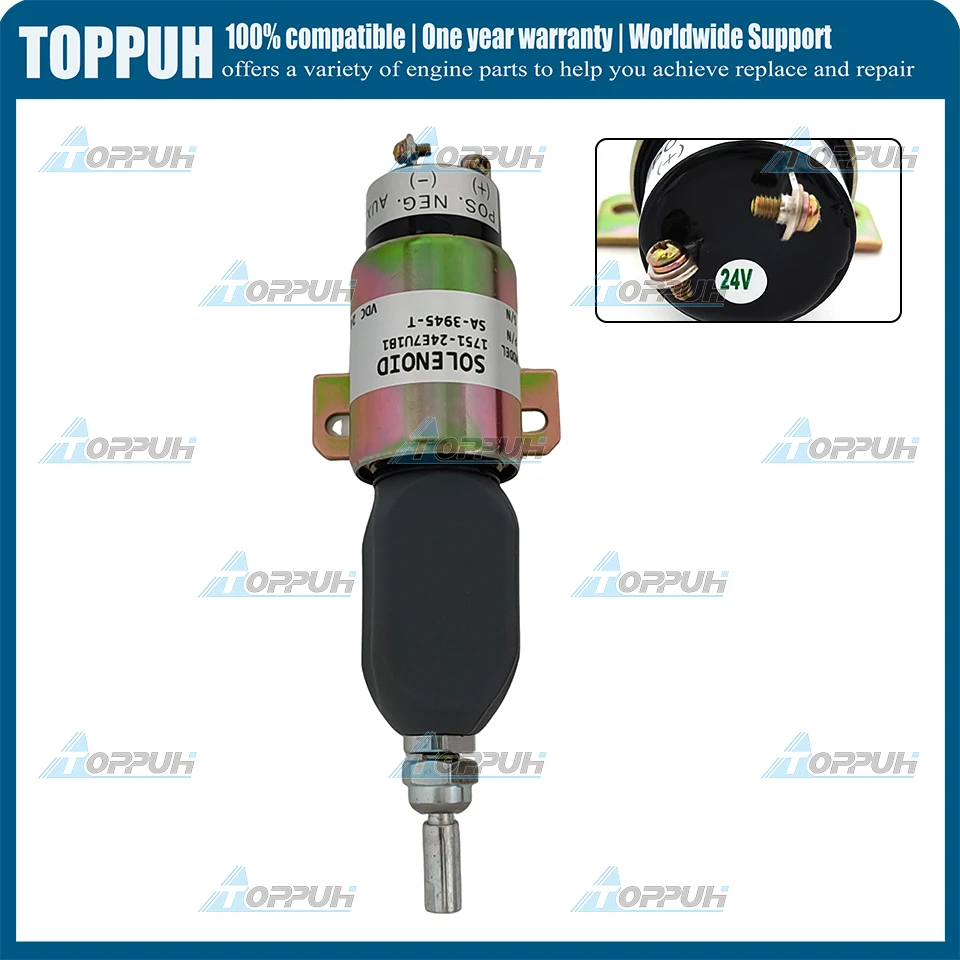 1pc 24V SA-3945-T Stop Solenoid Valve for Woodward for Mitsubishi MG500 MG530 1751-24E3U1B1S1 1751-24E3U1B1 2 Terminals