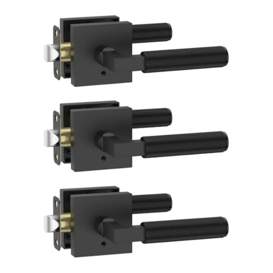 

Door Handles, Interior, Knurled Lever, Heavy Duty for Bedroom and Bathroom, Reversible Keyless for Right and Left Side AM0021