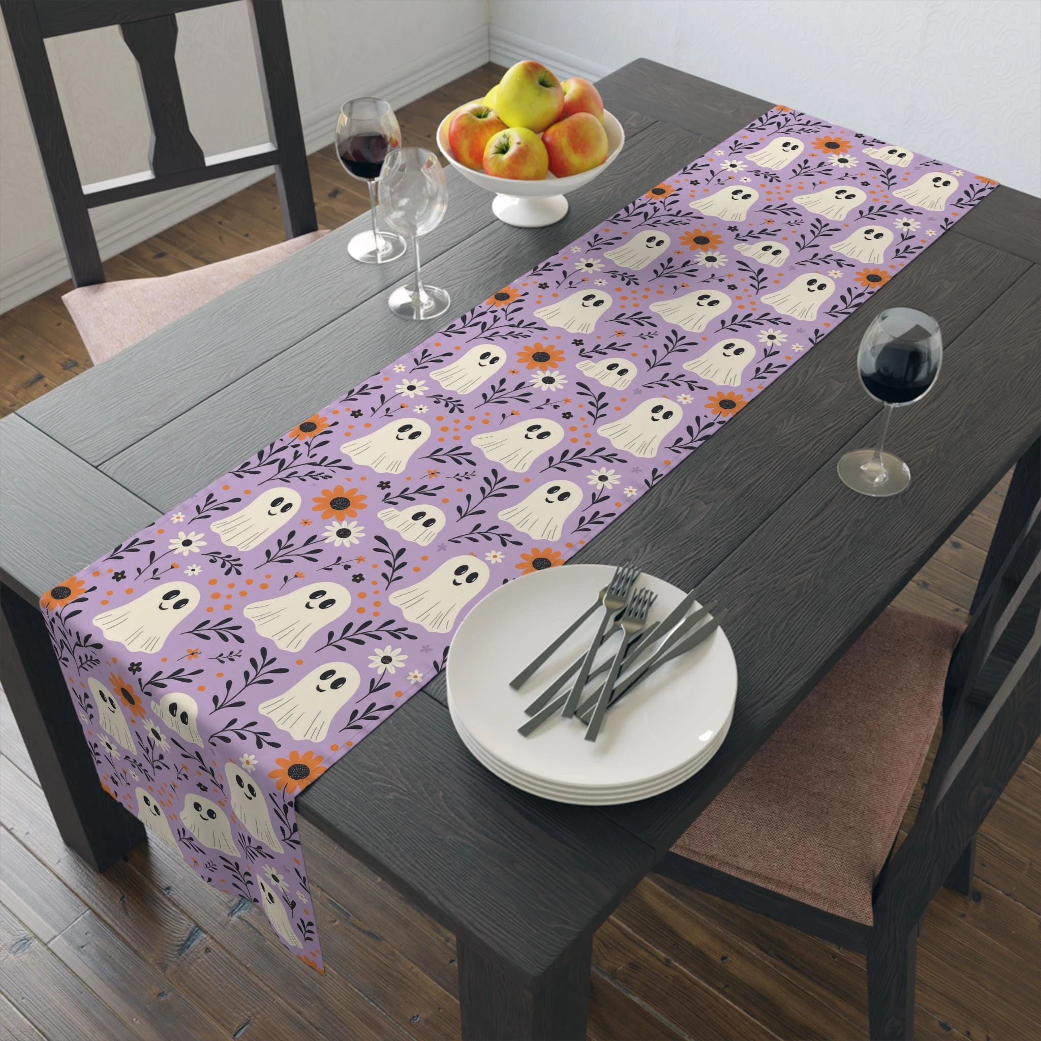 Halloween Long Table Runner Bohemian style Placemats Table Runner Fall Table Mat for Party Kitchen Dining Table Kitchen Island