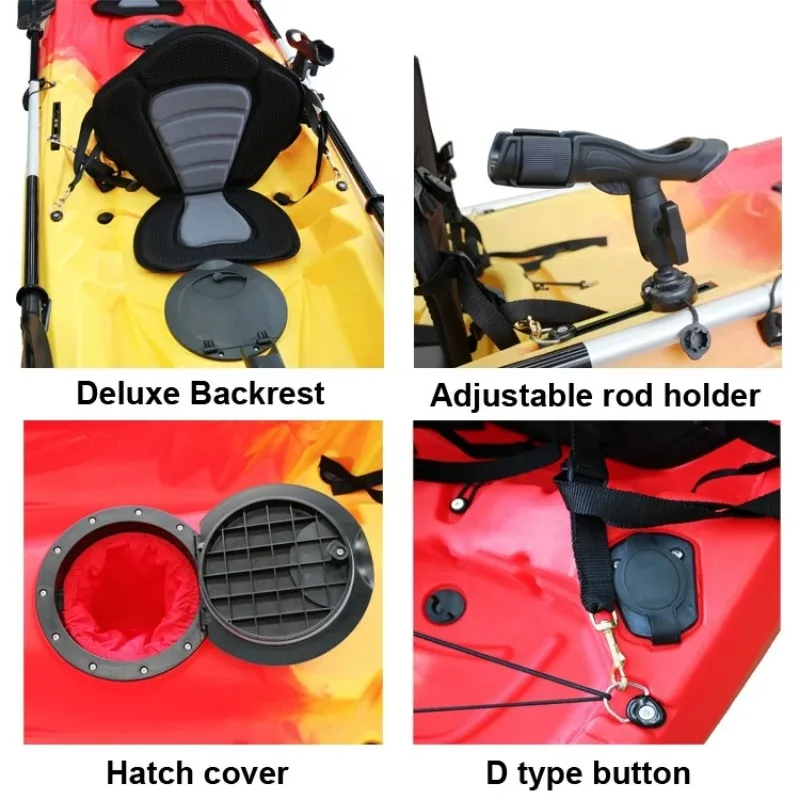 Factory Hot Sale 3Person Fishing Family Kayak Plastic Sea Touring Kayak for Sale view 6