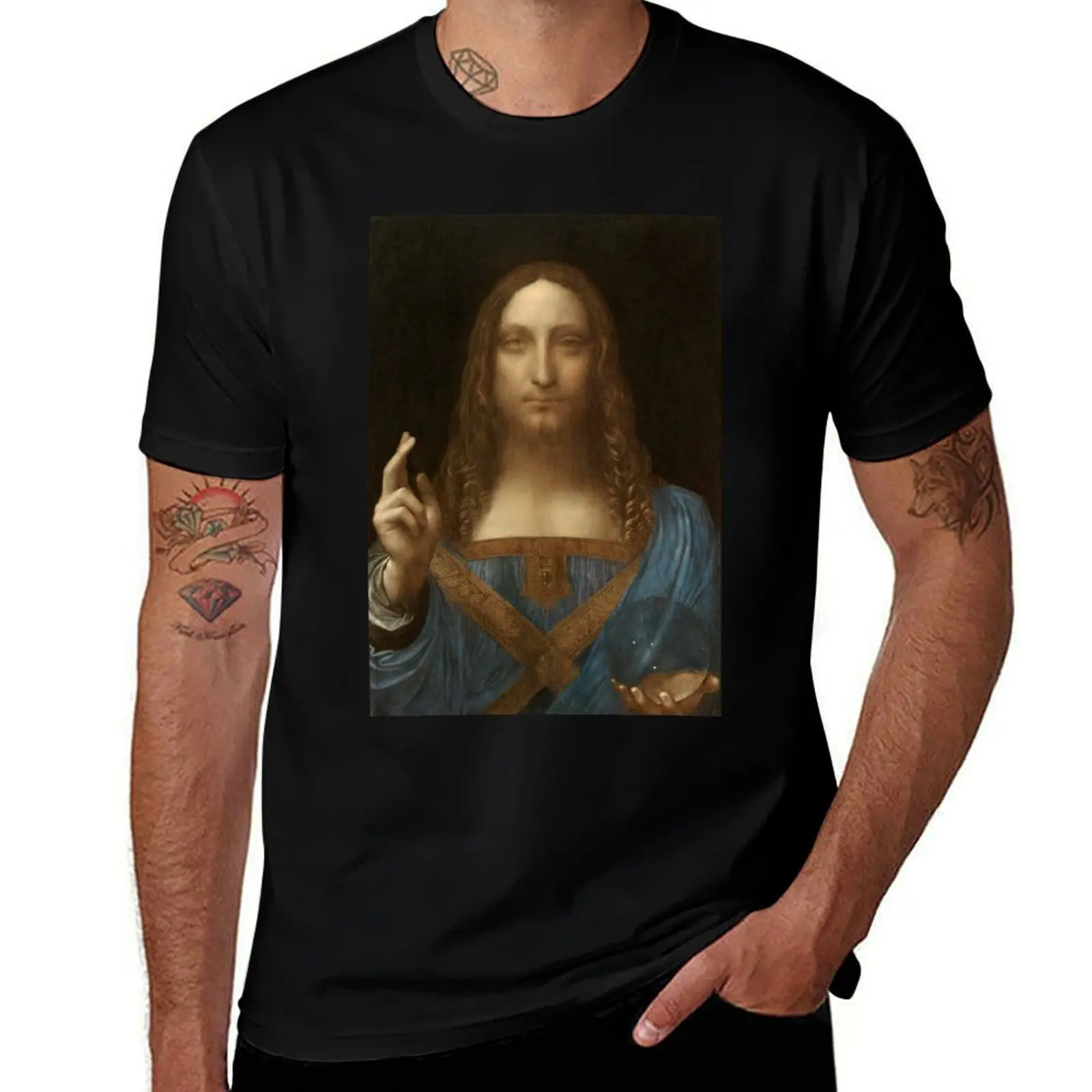

Leonardo da Vinci - Salvator Mundi T-Shirt graphic t shirts for man t shirt man plain T-Shirt