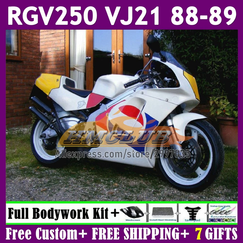 Body For SUZUKI white stock SAPC VJ21 RGV250 VJ 21 Bodywork 58No.189 RGVT-250 RGV-250 1988 1989 RGV 250 RGVT250 88 89 Fairings