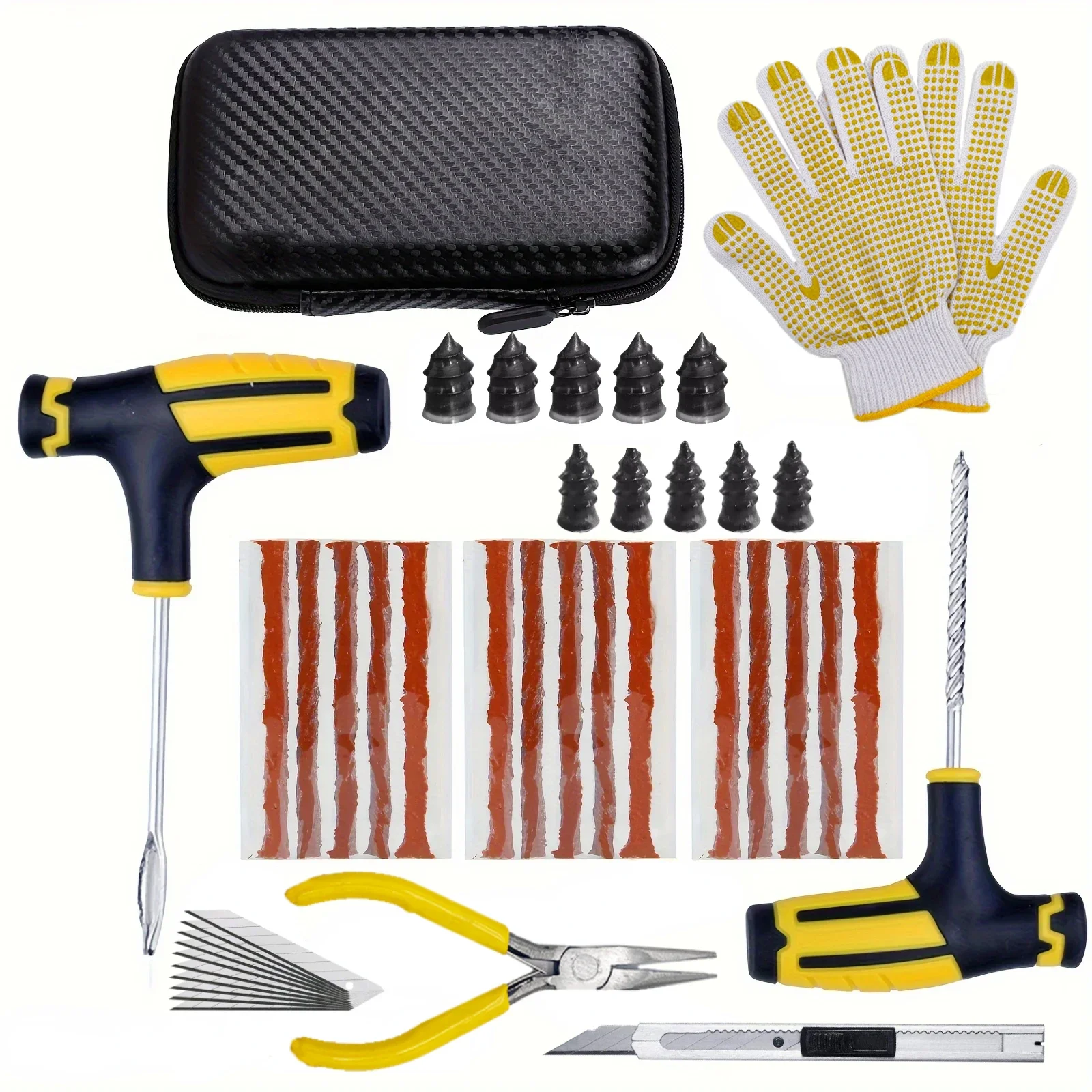 

Motorcycle Tire Repair Kit car Puncture Plug Tools Tyre Puncture Emergency for Tire Strips Stirring Glue Repair Tool Kit