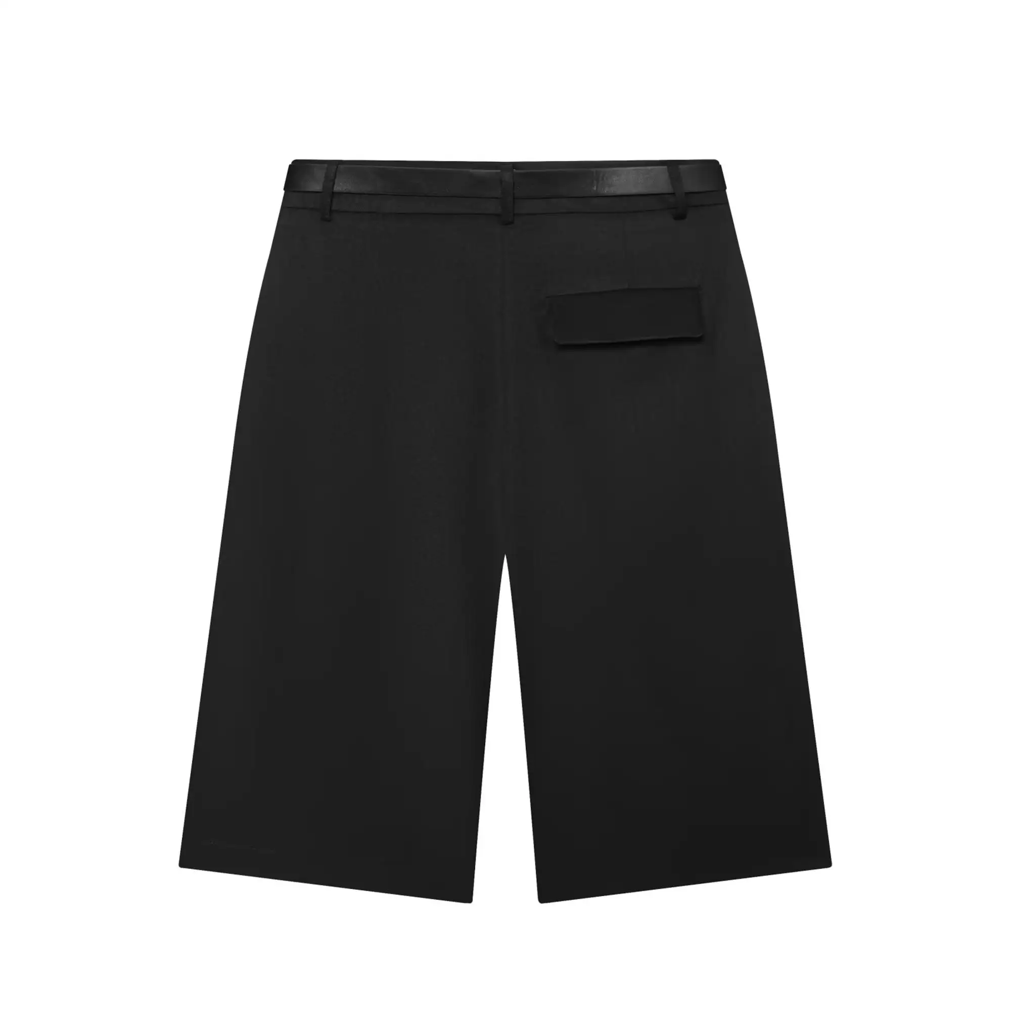 TFMLN Damen-Knielange Hose, schlicht, hohe Taille, Sommer, lässig, weites Bein, gerade Hose mit Gürtel, elegante kurze Damenhose – Detail 5