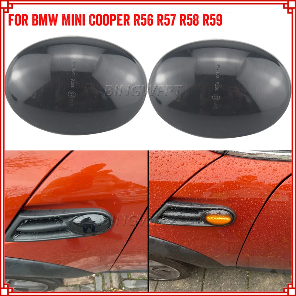 2PCS Car Flowing Side Repeater Lamp Dynamic LED Side Marker Light Indicator For BMW MINI Cooper R55 R56 R57 R58 R59 2007-2013