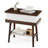 Side table with folding table top, narrow rubber wood sofa table, bedside table folding table for living room bedroom
